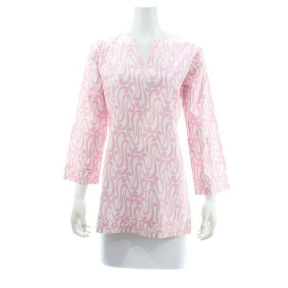 NEEDHAM LANE Pink & White Print Cotton Tunic
